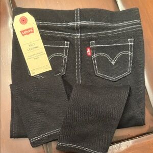 Levi's toddler black Knit Legging Jeans with White Stitching